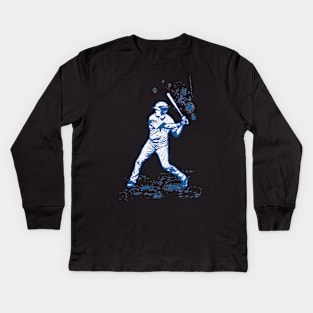 Baseball Batter or Hitter in Launch Position - 03 Kids Long Sleeve T-Shirt